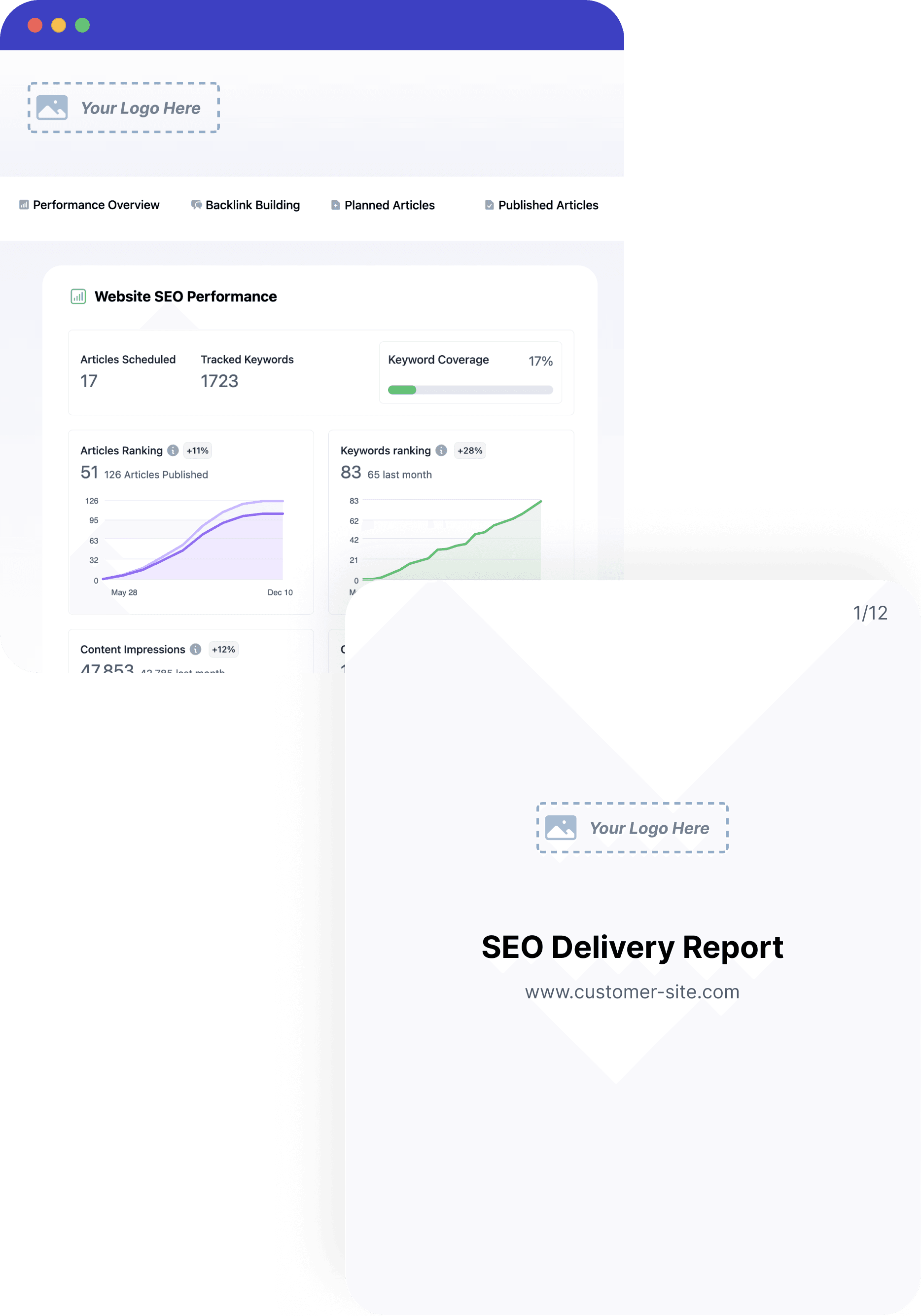 Dashboard and PDF Mock Up